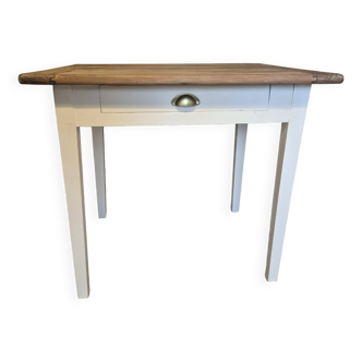 Table de ferme/bureau bois massif bois et beige