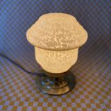 Table lamp with yellow Clichy glass globe