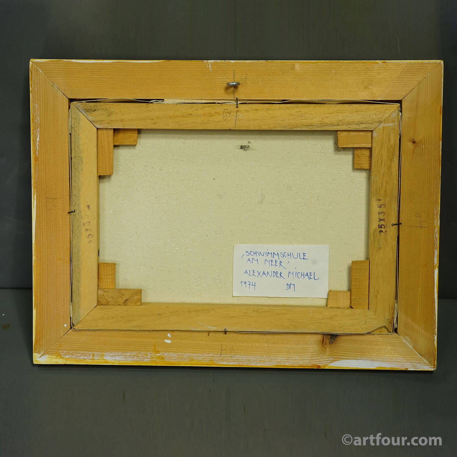 Swimming school by the sea, 1974 – oil painting by Alexander Michael