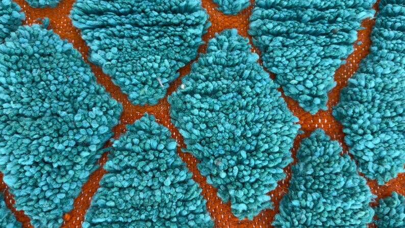 Traditional handmade Berber rug blue size 1.5/2.5 m