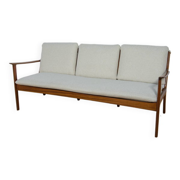 Canapé trois places vintage modèle PJ112 par Ole Wanscher pour Poul Jeppesens, Danemark, 1960