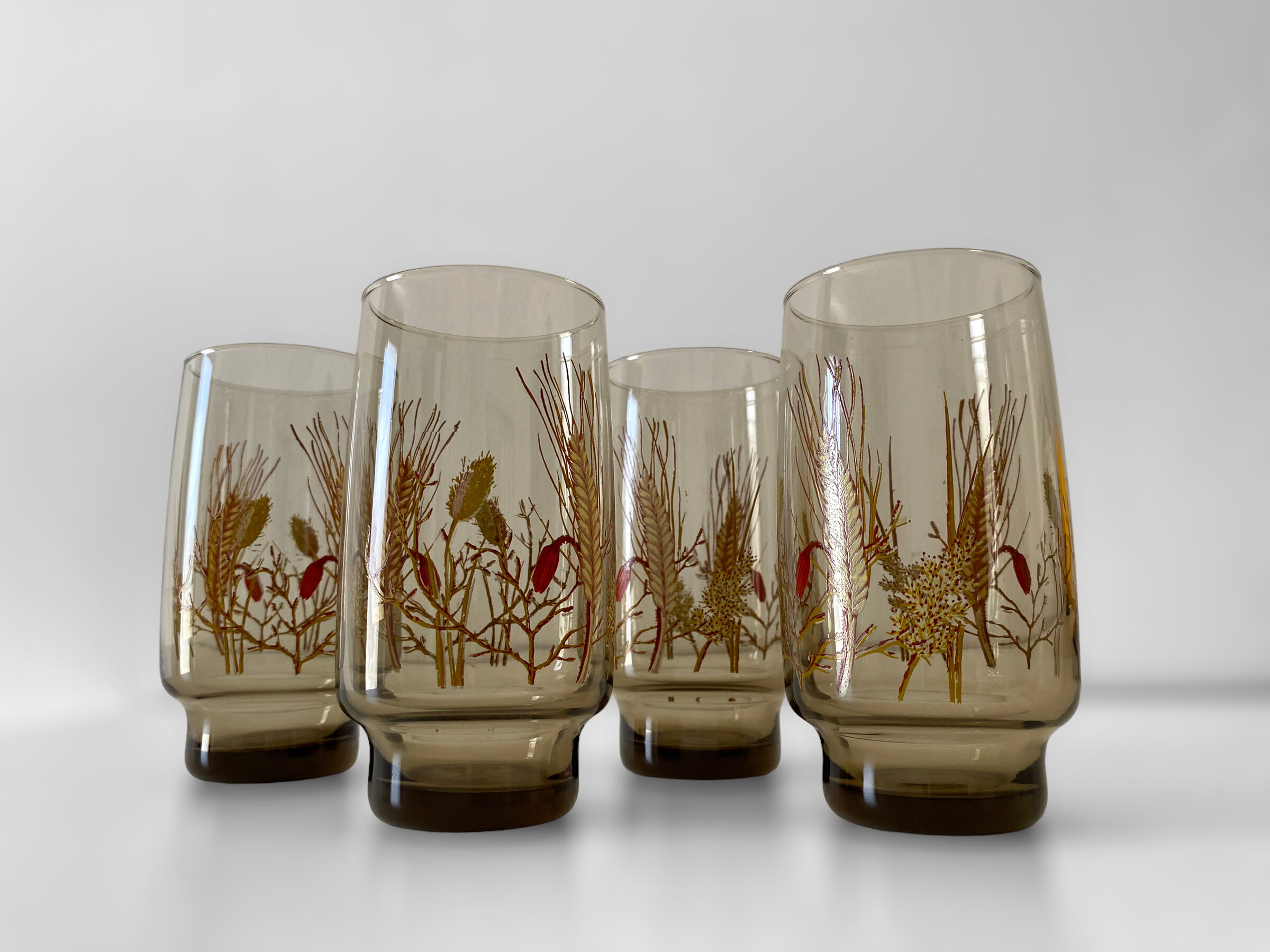 4 glasses smoked luminarc tivoli