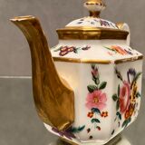 Selfish porcelain teapot Old Paris floral decoration polychrome and gold nineteenth