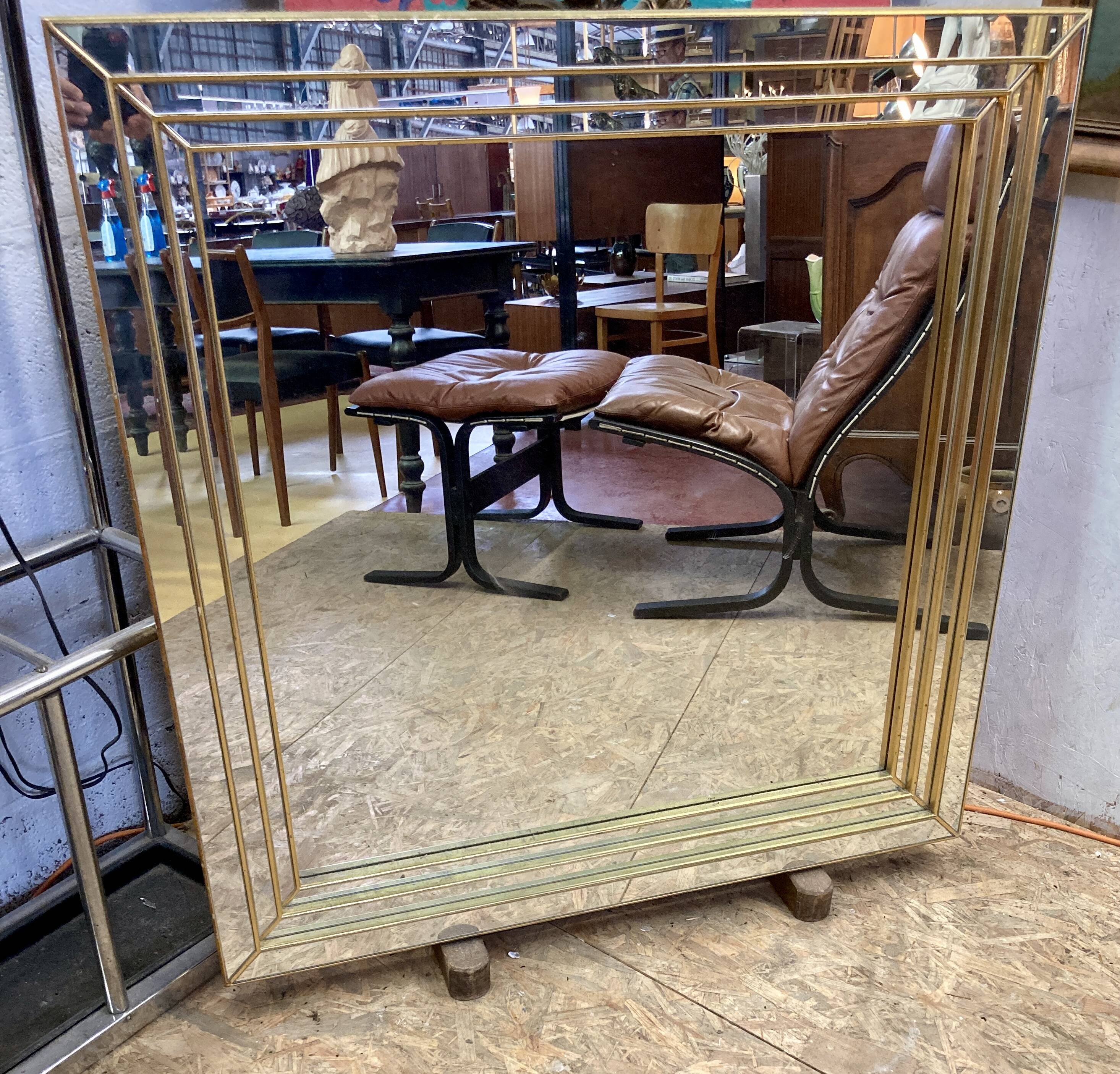Art Deco Style Faceted Mirror - 95 x 95