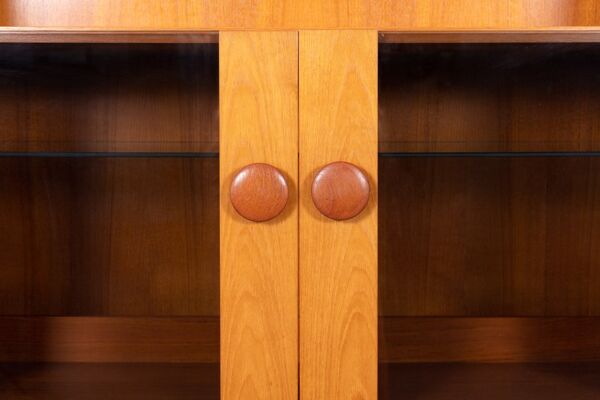 Two-piece wardrobe made of Danish teak veneer from the 1970s