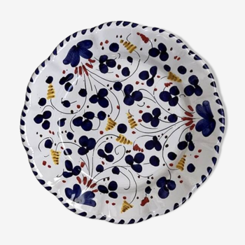 Plate 25cm navy blue flowers