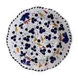 Assiette 25cm fleurs bleu marine