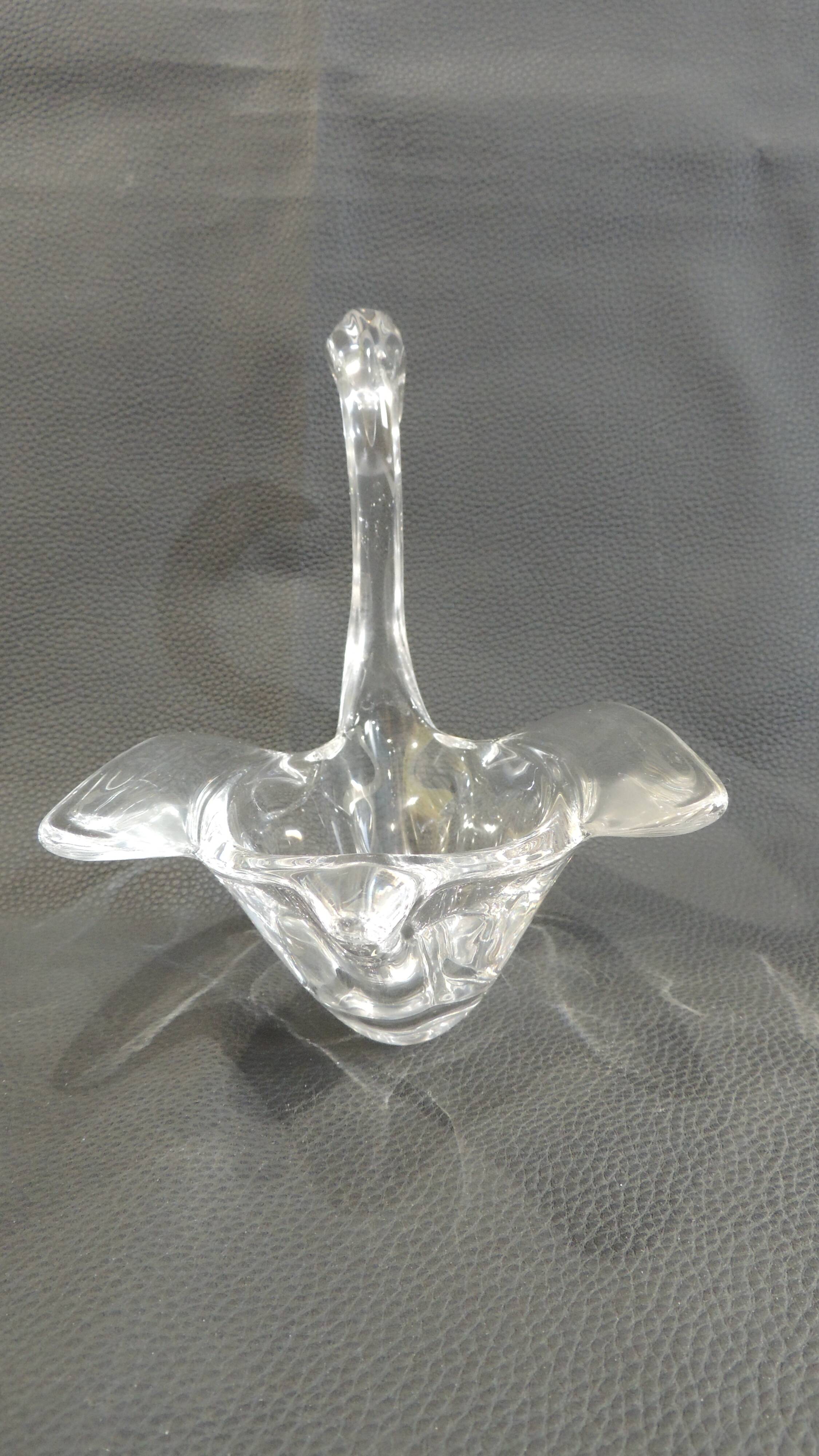 Swan Trinket Crystal Glass Art Vannes-Le-Chatel /Vintage 1960