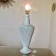 Imposante lampe italienne en céramique blanche tressée, années 70