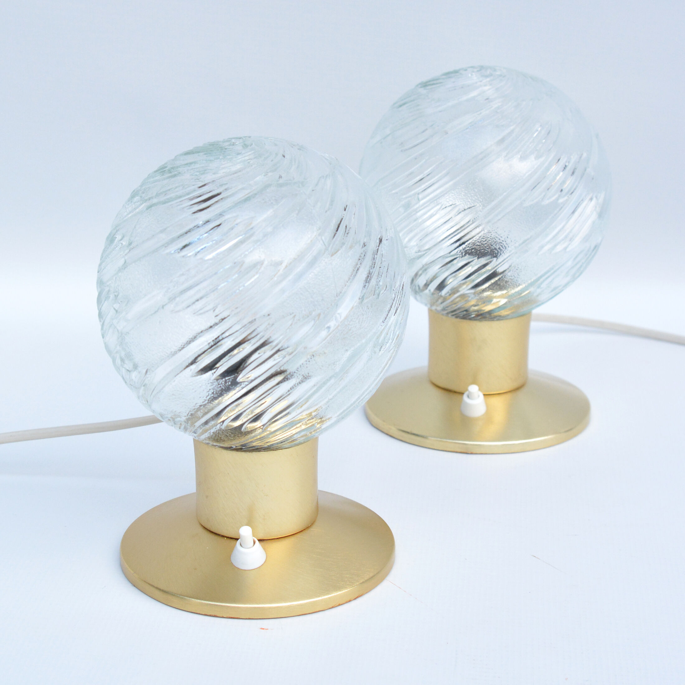 Pair of brass bedside lamps, Karl Gärtner Leuchtenbau, Germany, 1970s