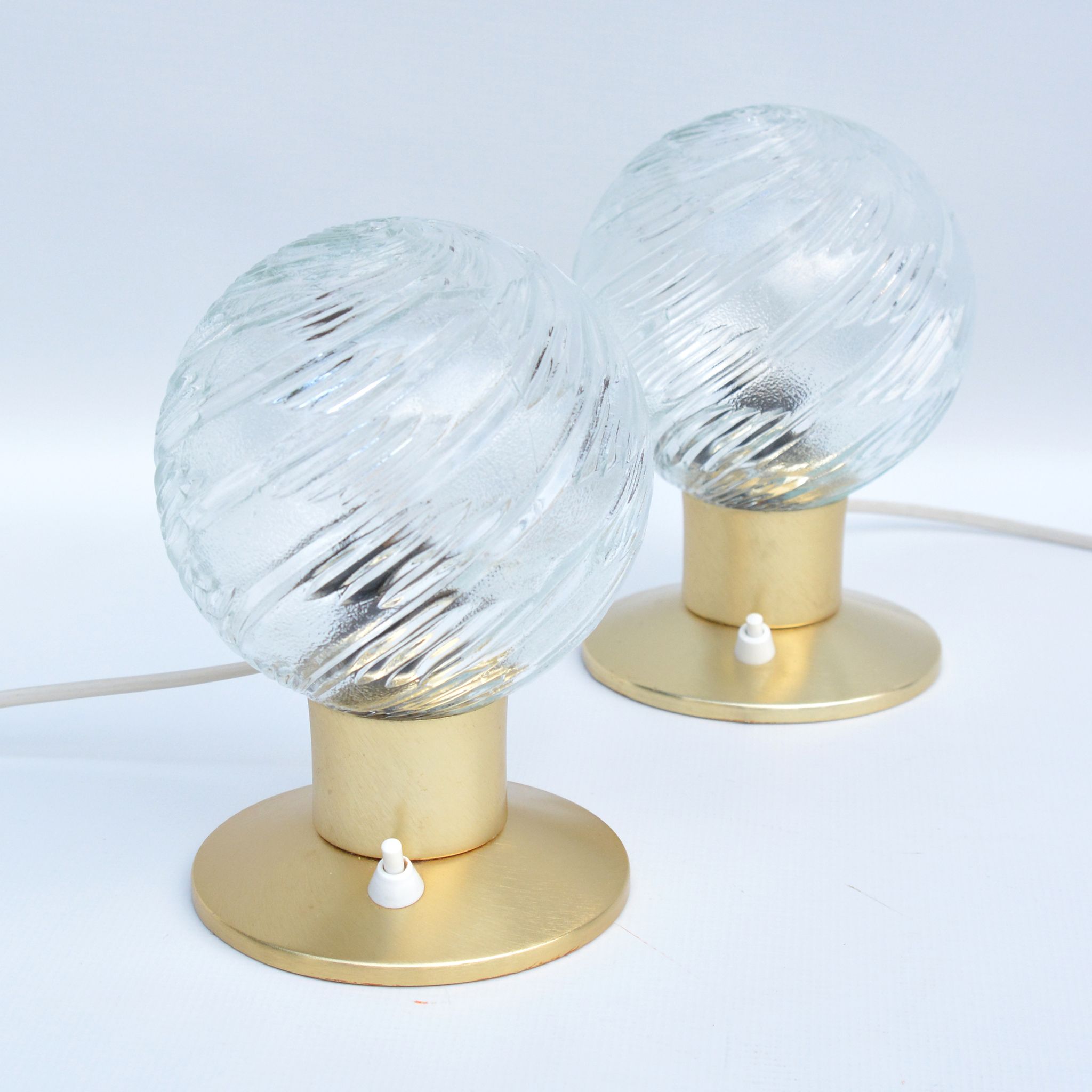 Pair of brass bedside lamps, Karl Gärtner Leuchtenbau, Germany, 1970s