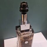 Large table lamp base in Murano glass and chromed metal from the 70s