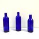 Cobalt Blue Glass Bottle/Vase Trio