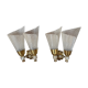 Pair of double sconces in brass 1950