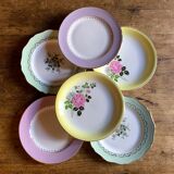 6 vintage flat plates