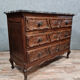 Louis XV Baroque chest of drawers in solid walnut circa 1850-1880