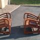 Pair of Club Ship Chairs Art Deco – Solid Wood & Brown Leather/Leatherette