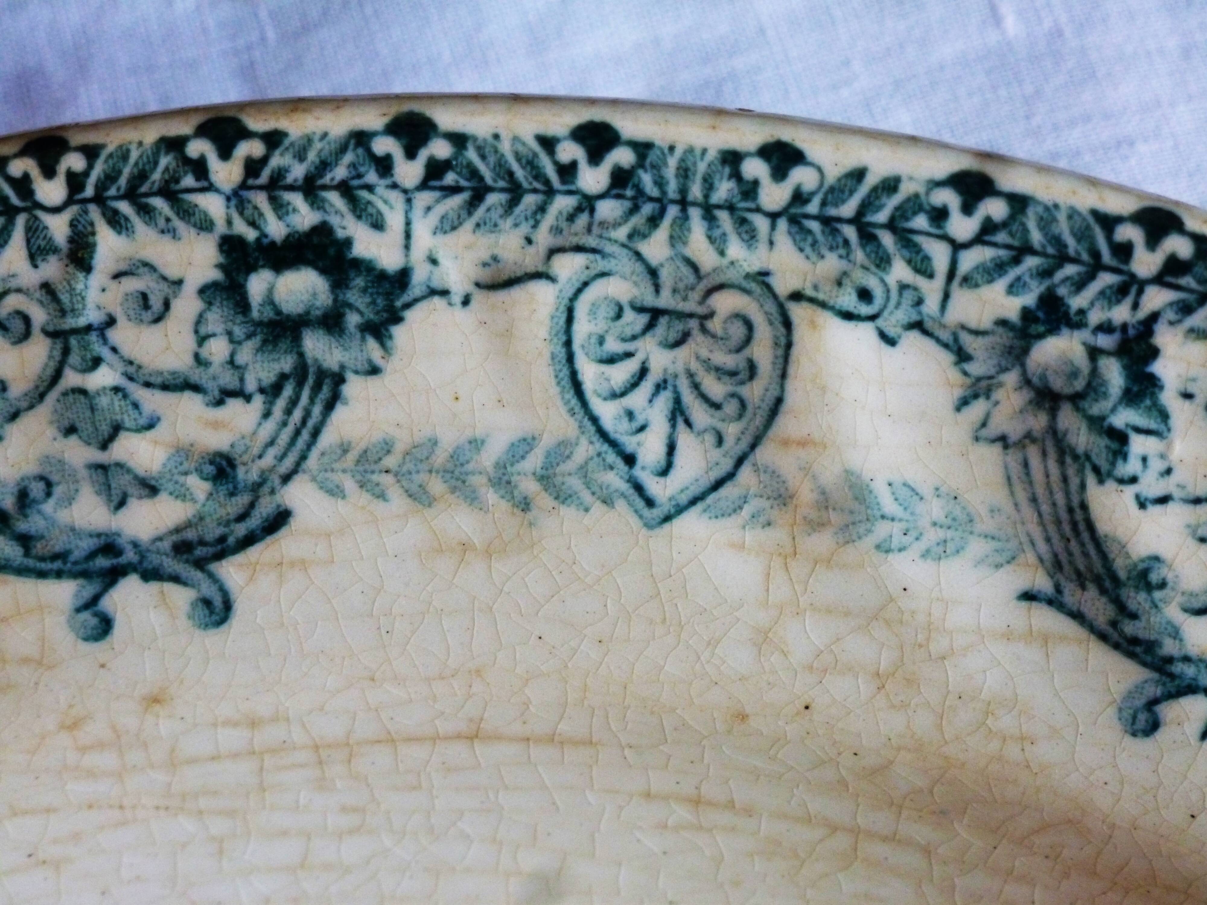 Napoleon plate, an old vegetable dish, 19th-century crockery.