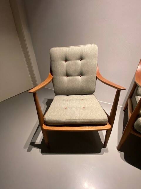 Two-seater sofa and pair of Peter HVIDT armchairs