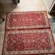 Ancient Pair of Red Kashan Oriental Ispahan Persian Rugs