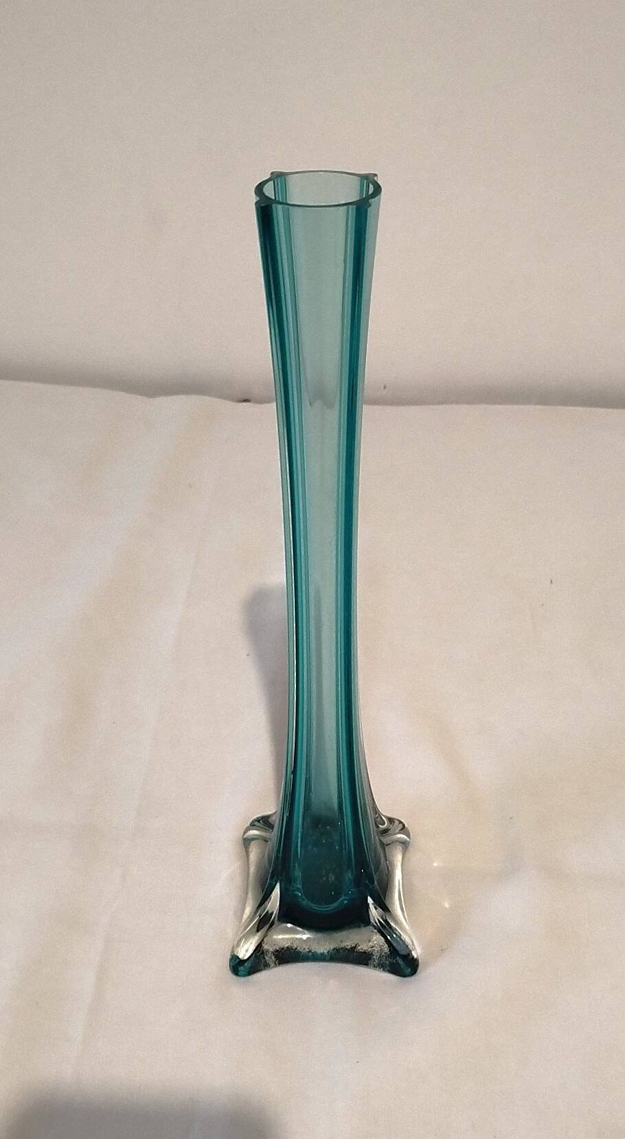 Blue colored glass soliflore vase