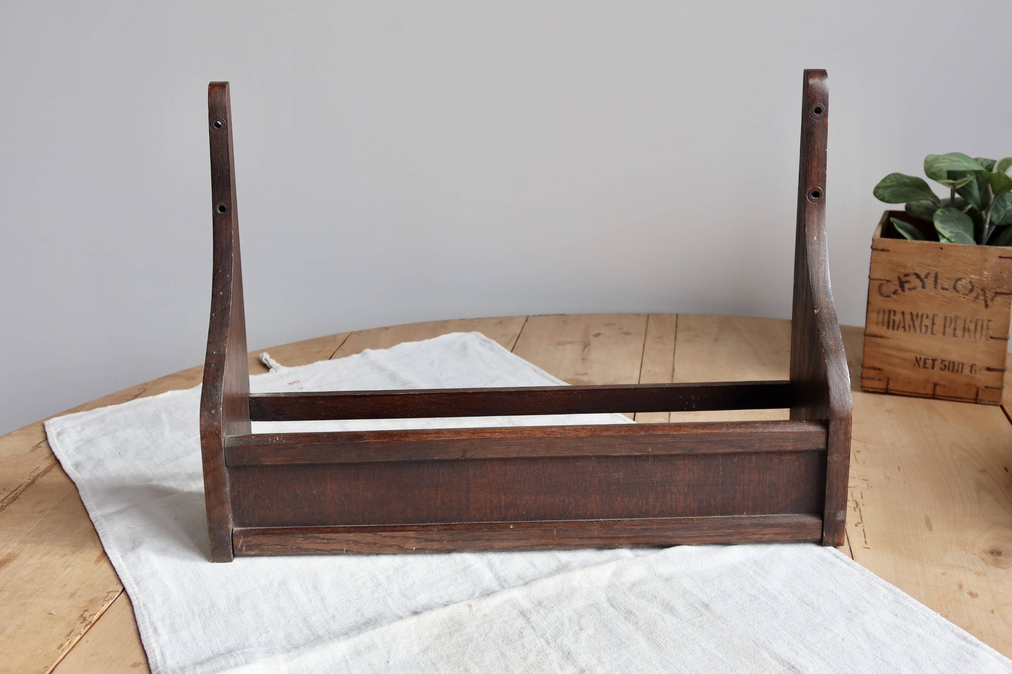 Vintage dark wood wall shelf