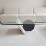 Table basse en verre et marbre, 1970
