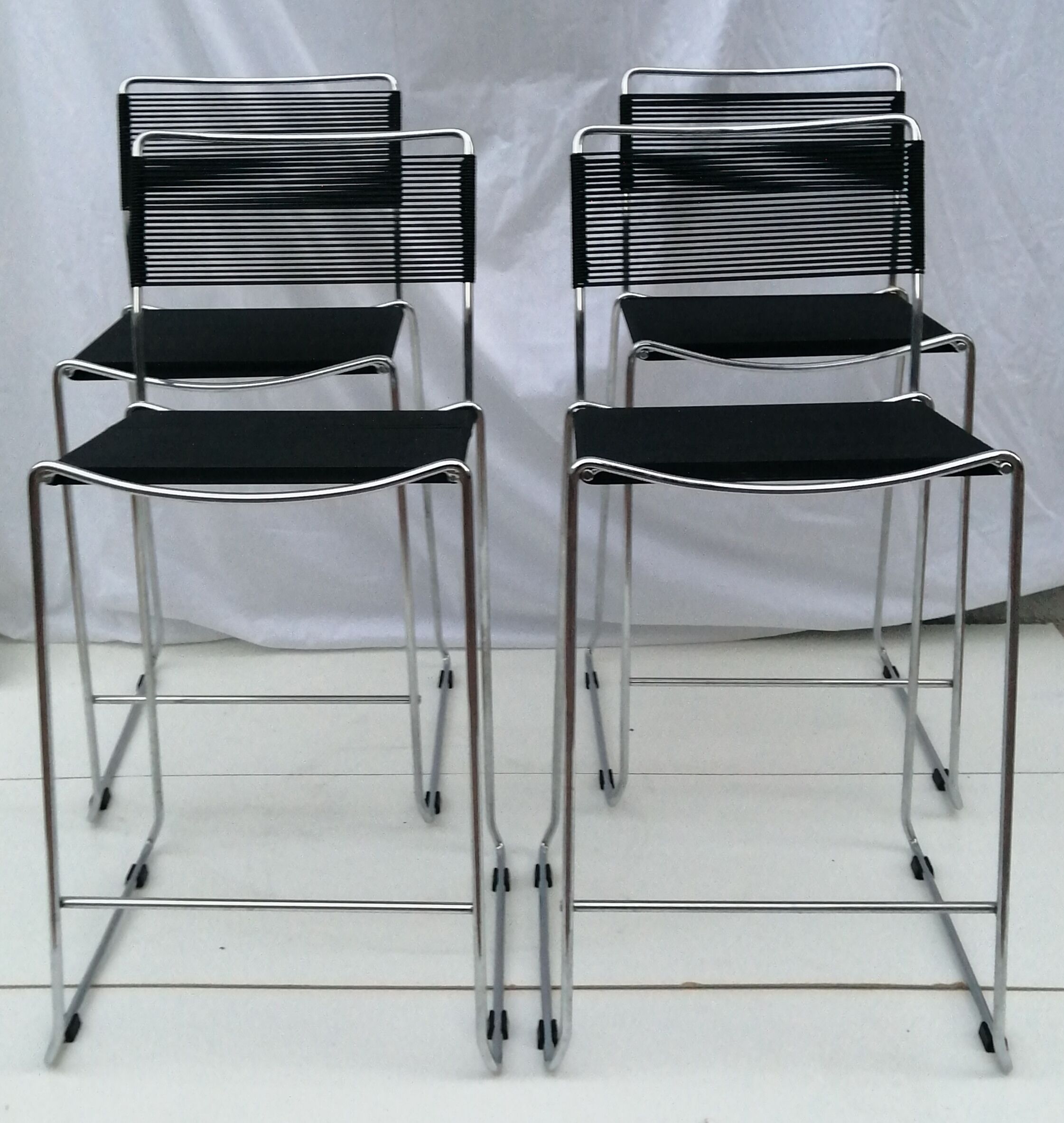 Set of 4 Spagheti model stools by Giandomenico Belotti, year 1970