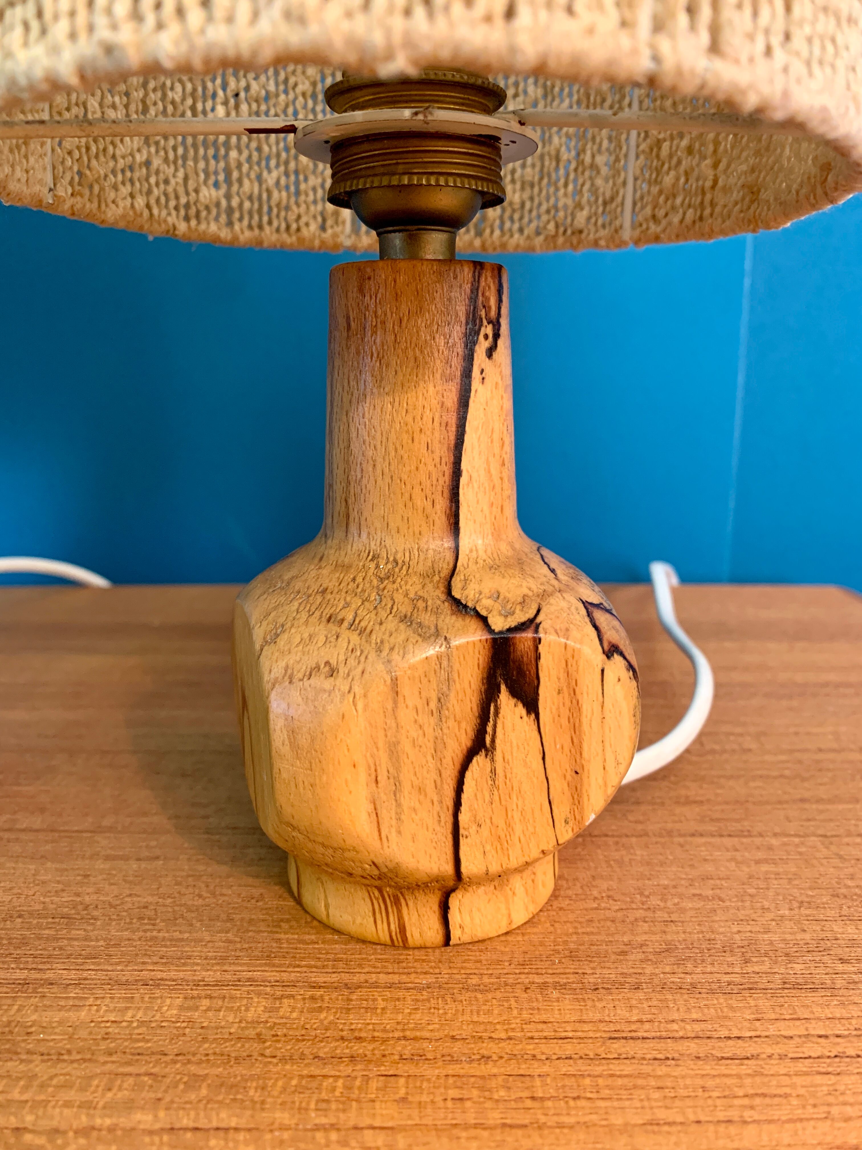Pair of wooden lamps