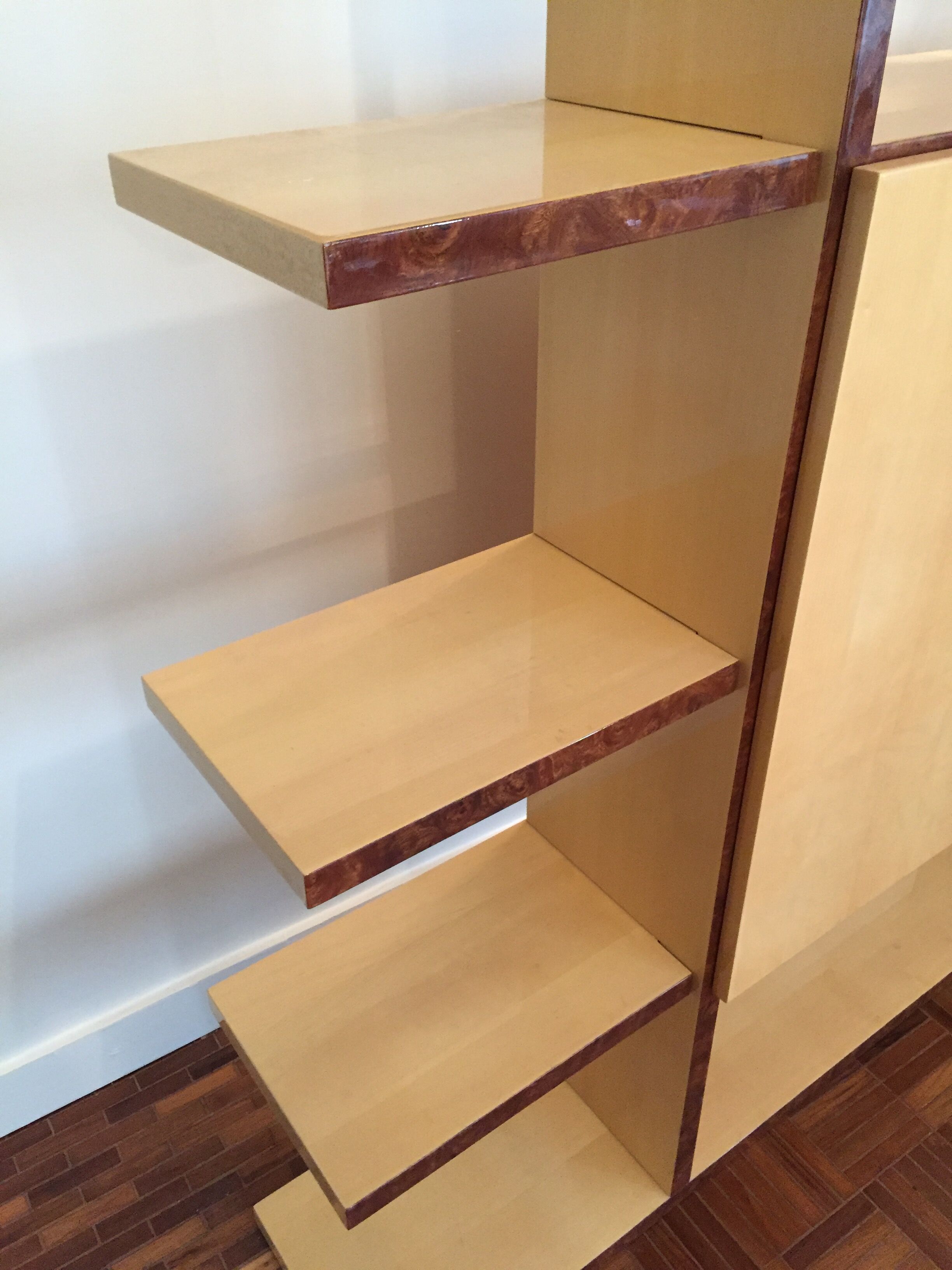 Étagère bibliothèque en bois sycomore époque art déco