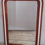 Miroir Louis Philippe H112xL76 laque bordeaux blanc crème