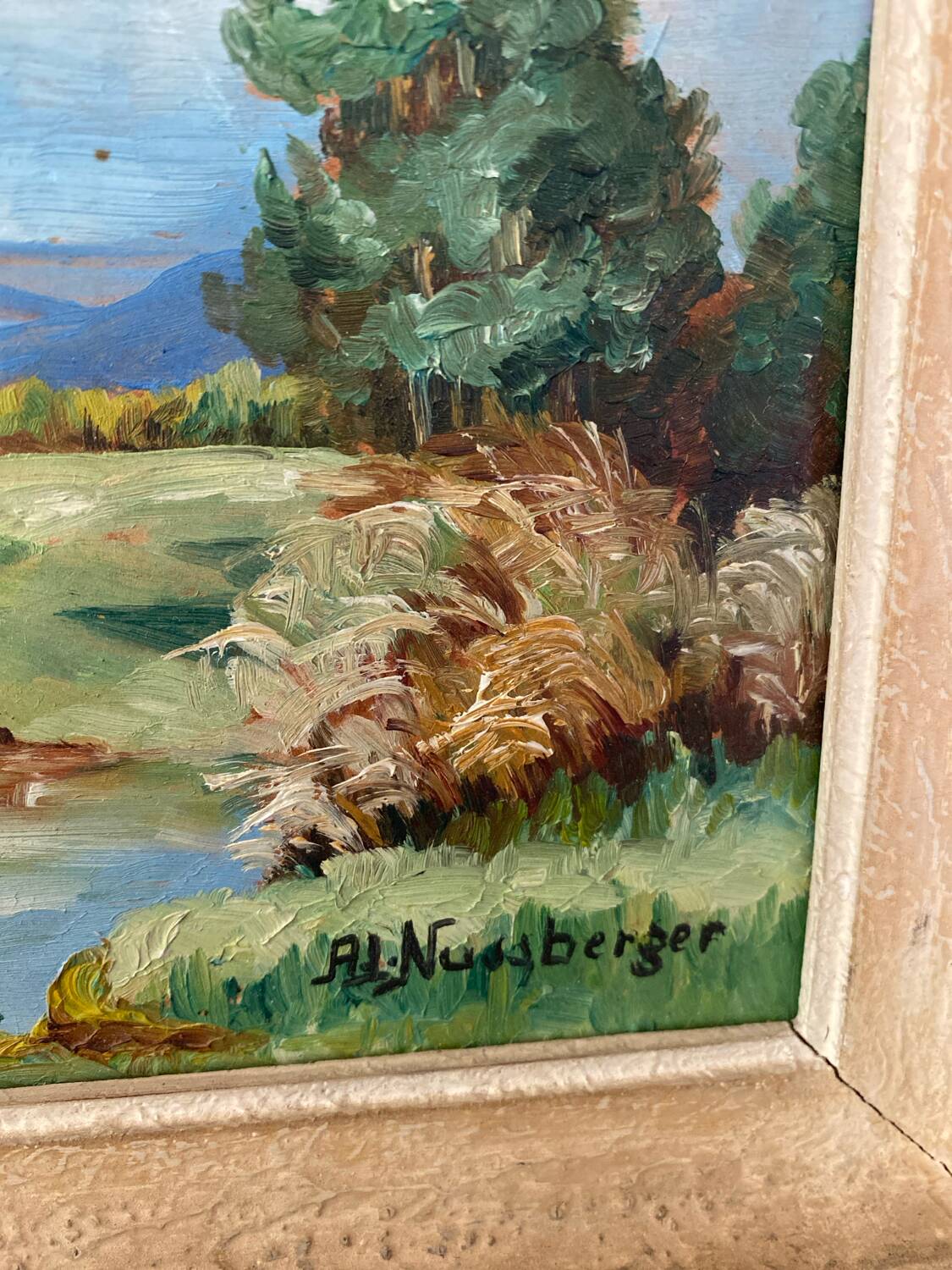 Peinture paysage de campagne signée