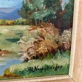 Peinture paysage de campagne signée