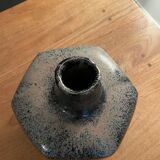 Black ceramic vase and galaxy, signed