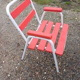 Garden furniture cast iron table and Tolix armchairs