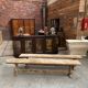 Pair of oak benches