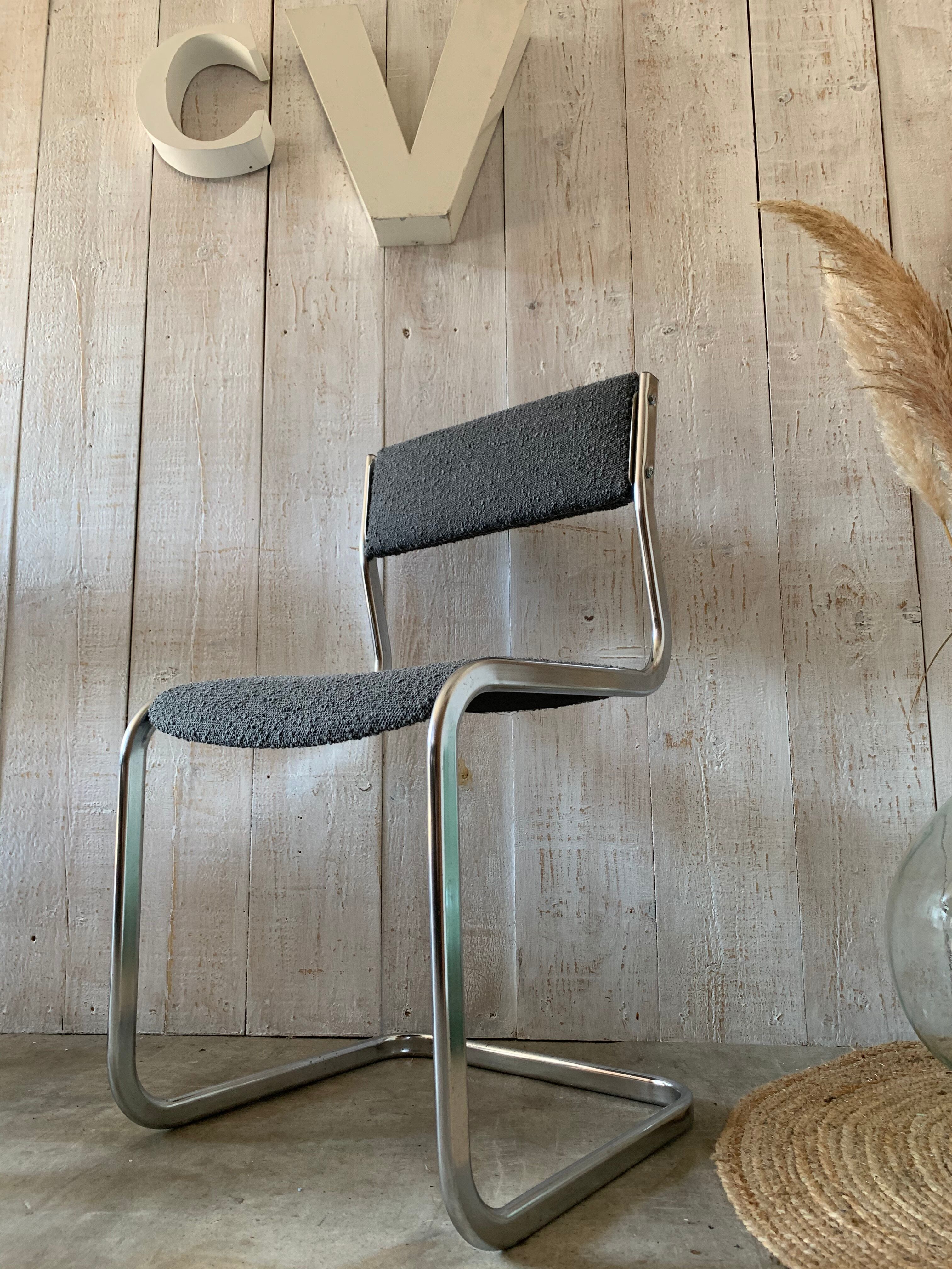 Series of 4 chrome chairs