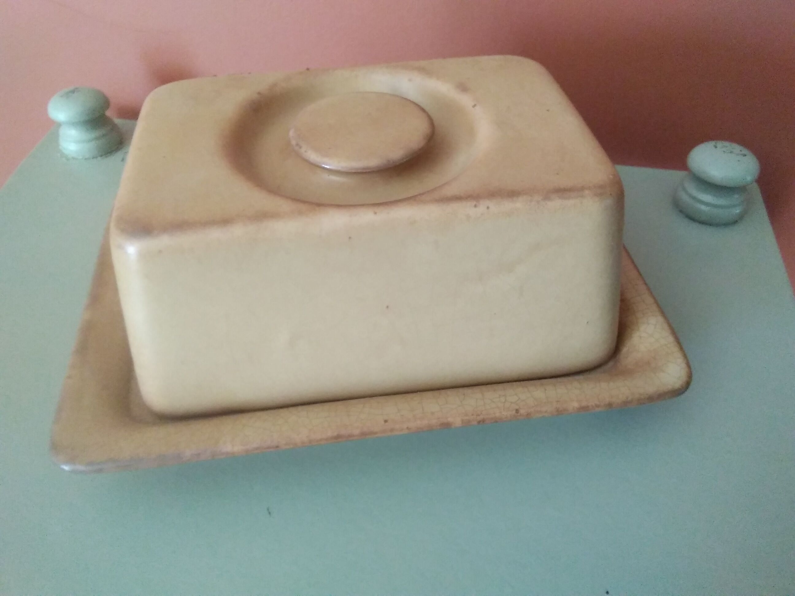 Stoneware butter dish