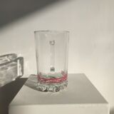 Vintage Italian orangeade pitcher made of red striped glass