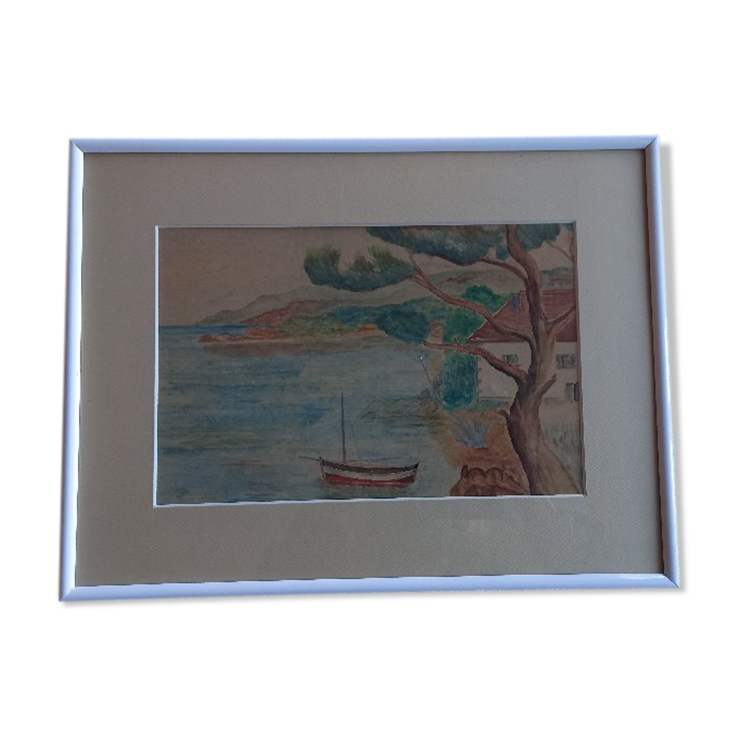 Old painting, watercolor "the Sharp", emblematic of Provence