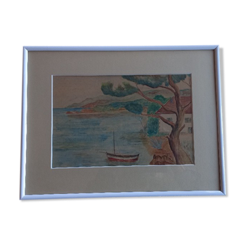 Old painting, watercolor "the Sharp", emblematic of Provence