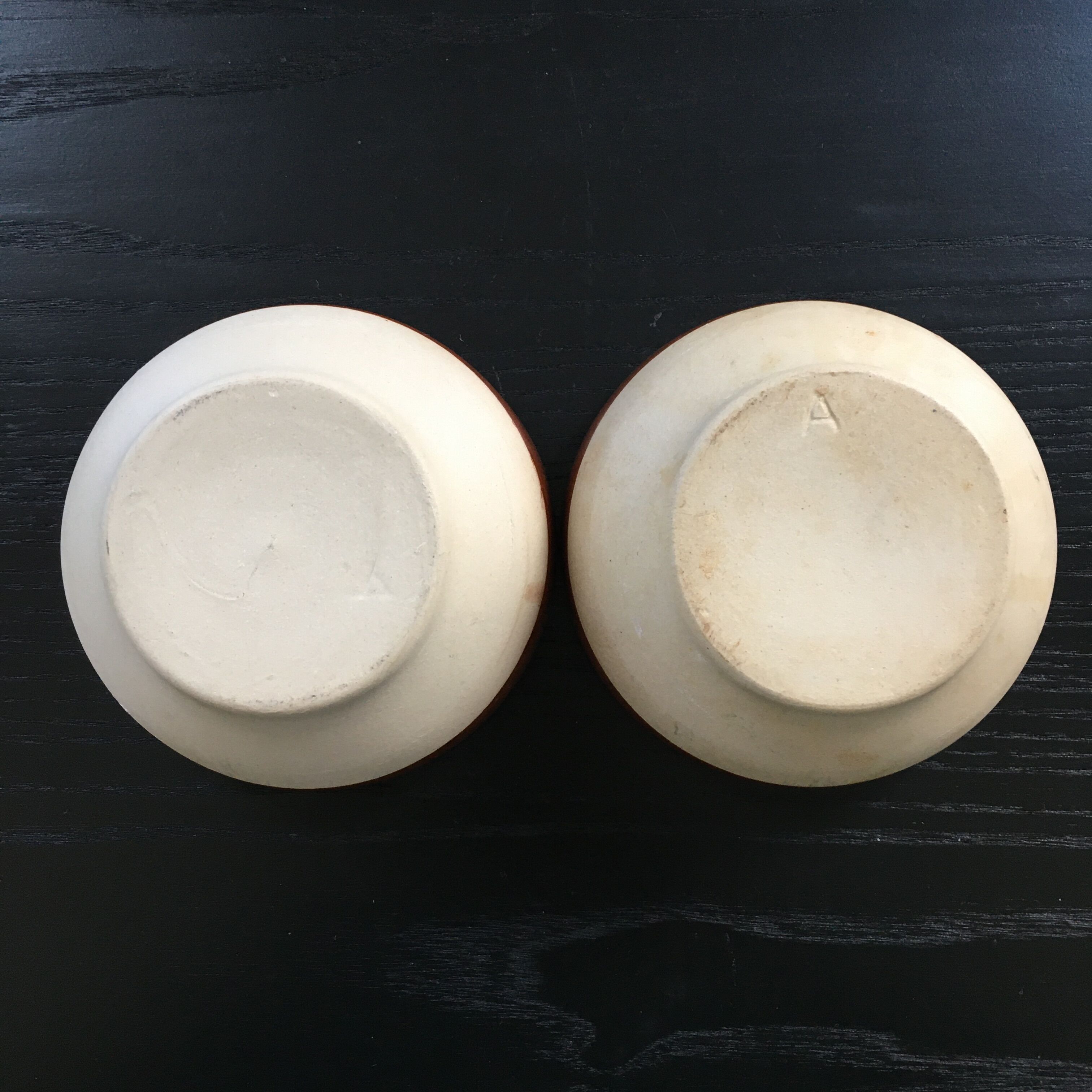 Lot 2 mini two-tone jattes