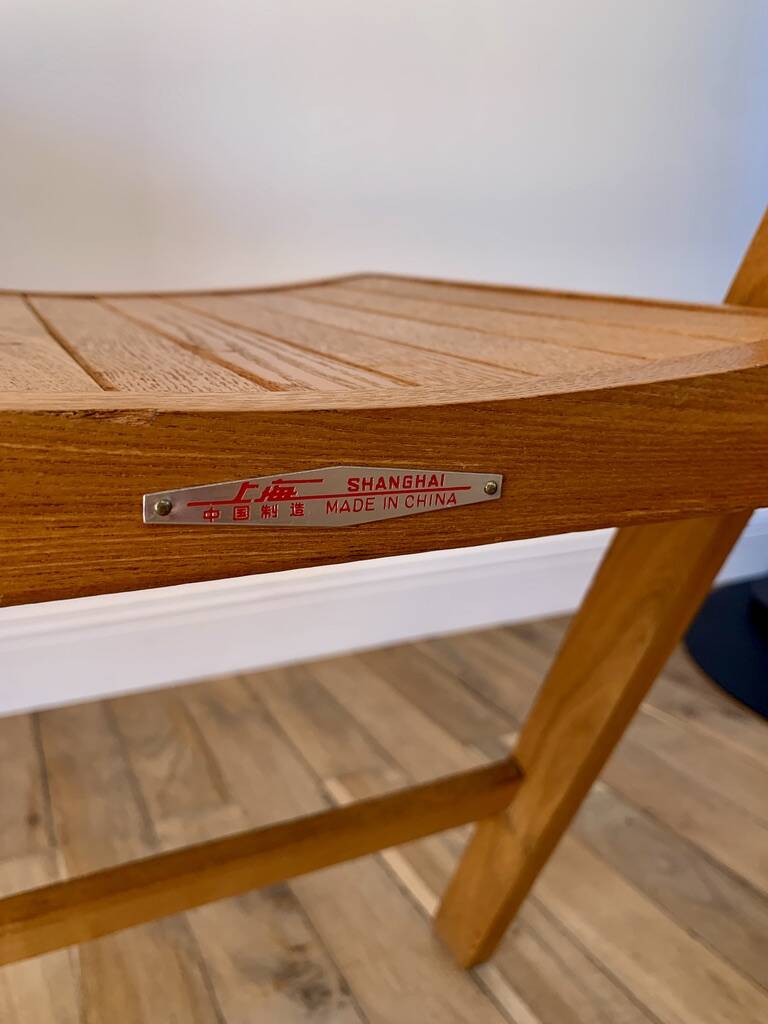 vintage beech wood folding chair from the 70s