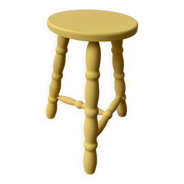 High stool in lemon yellow wood
