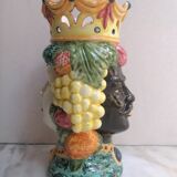 vaso in ceramica a forma di teste di moro siciliane