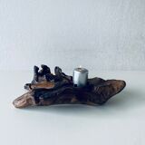 Raw vine candle holder