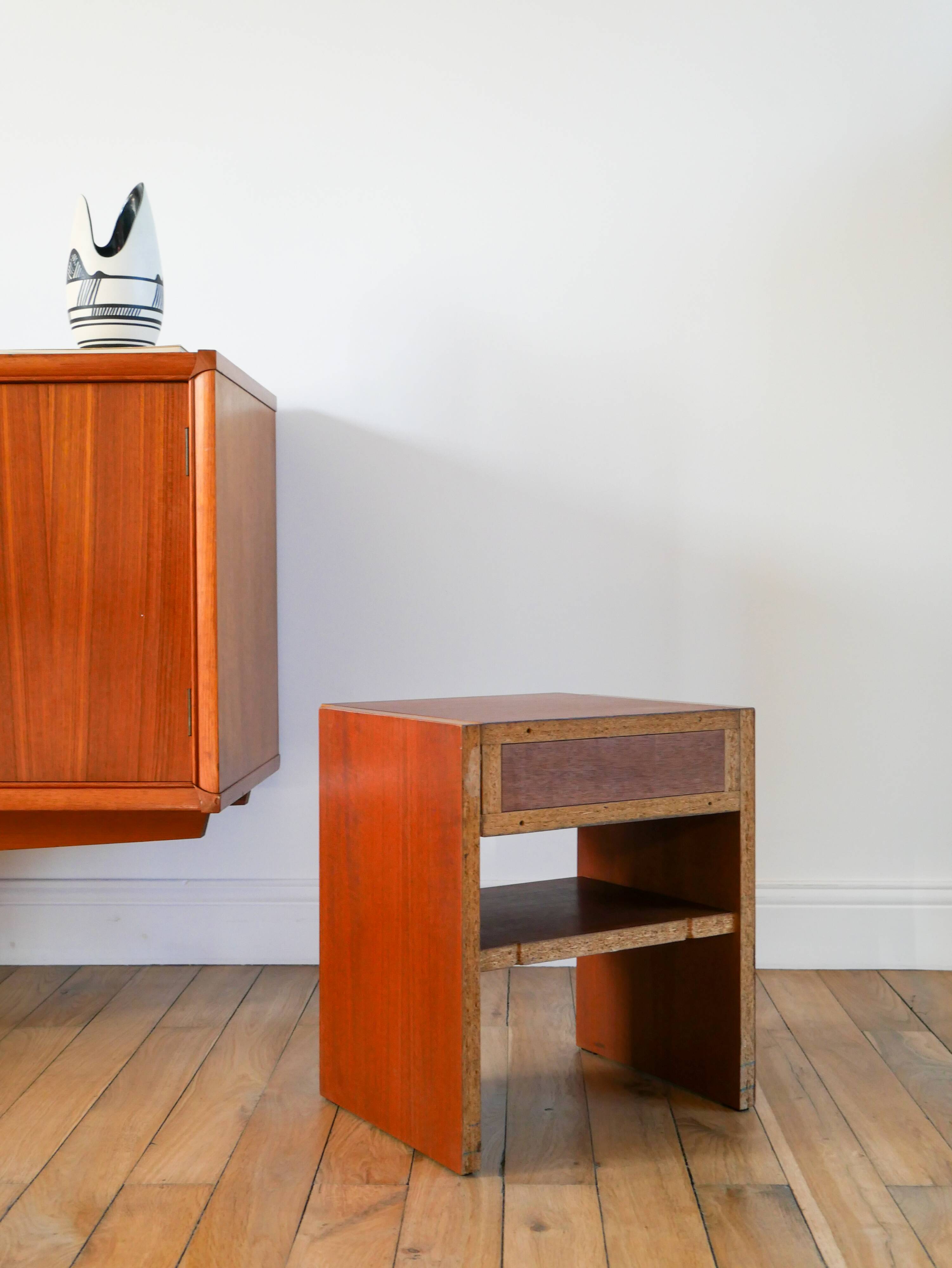 Small teak bedside table, Mid-Century, 1960
