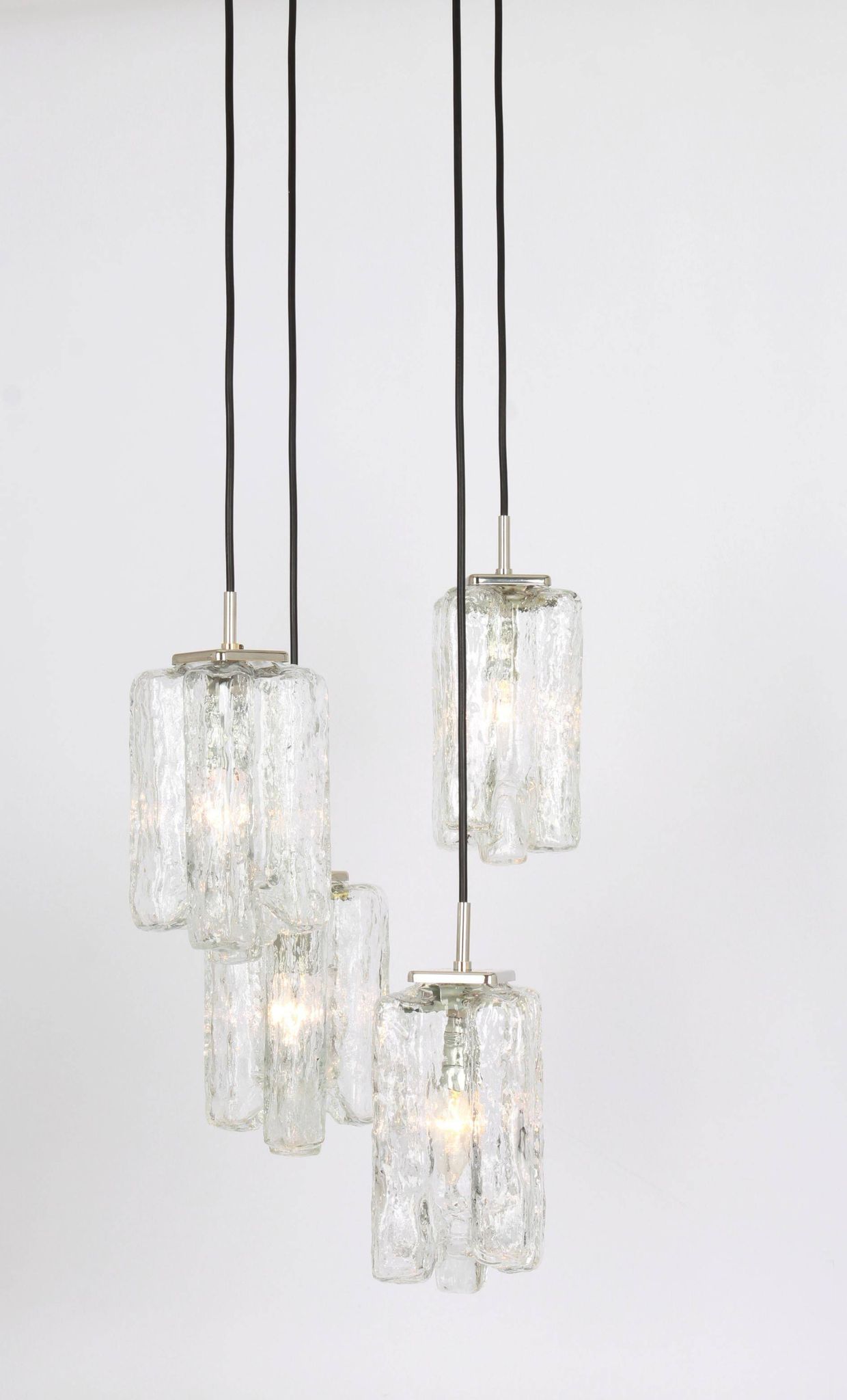 Superb cascading chandelier designed in Murano glass by Kalmar, Austria, 1970s.