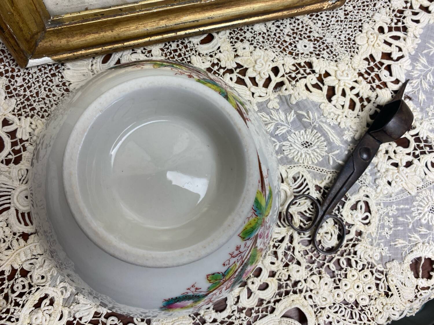 Large antique porcelain bowl