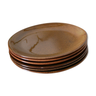 Lot of 6 plates "handmade" in Niderviller earthenware